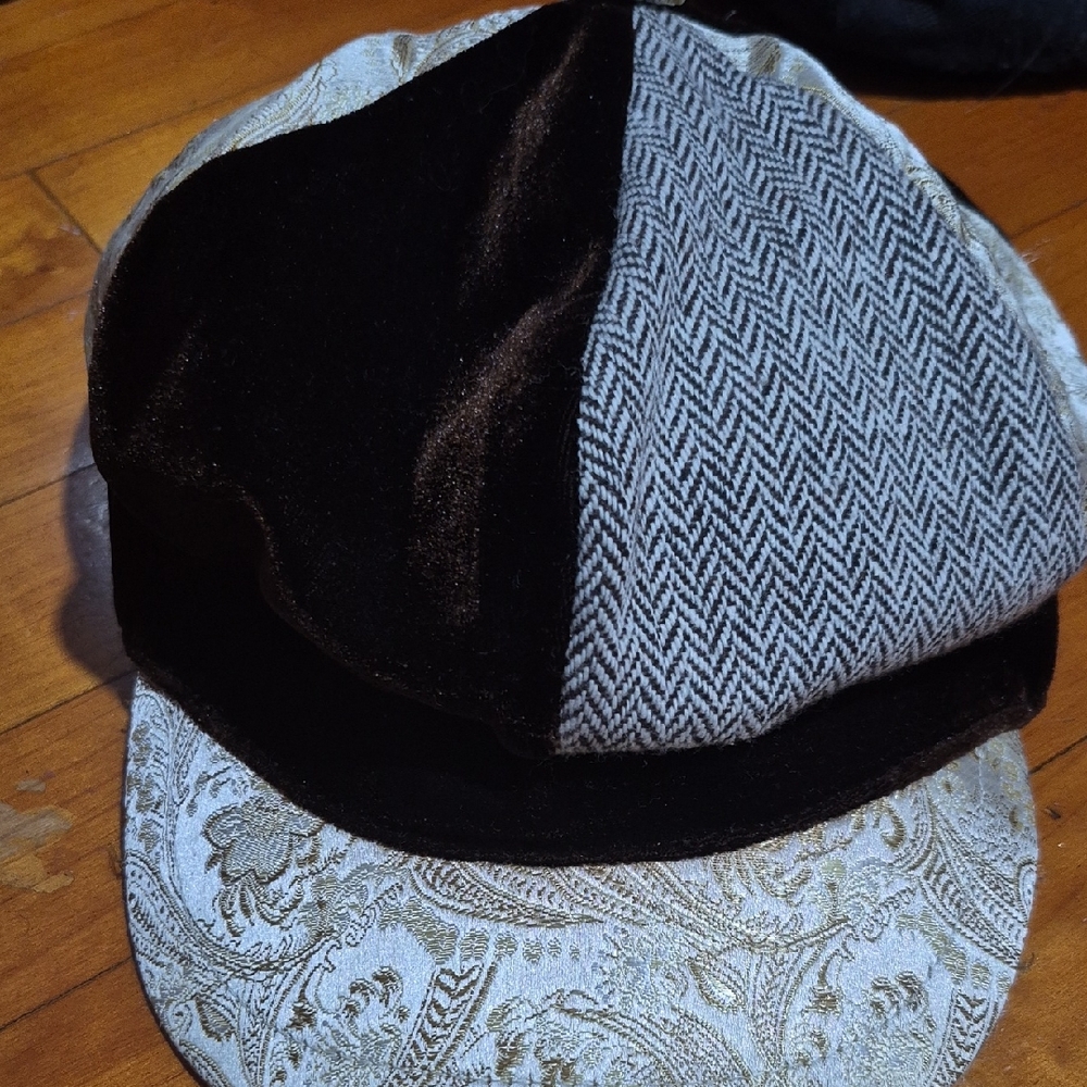 Stylish Velvet and Paisley Cap